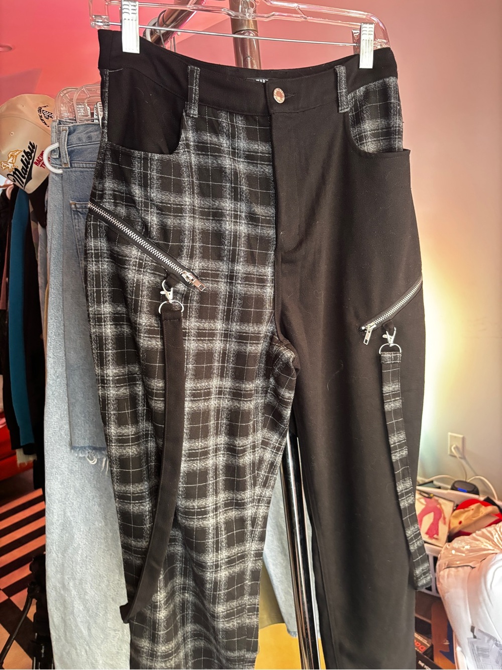 Disturbia Black and White Plaid pants